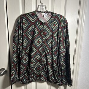 NWT Lularoe Supply Jacket Womens Size Medium Multicolored Long Sleeve Zip Up